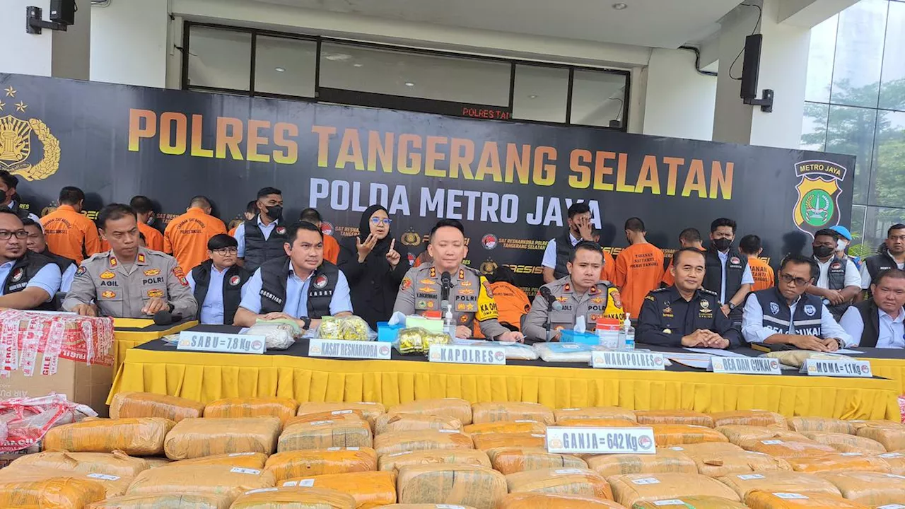 Polisi Amankan 642 Kg Ganja Kering dari Jaringan Pengedar Sumatera-Jawa