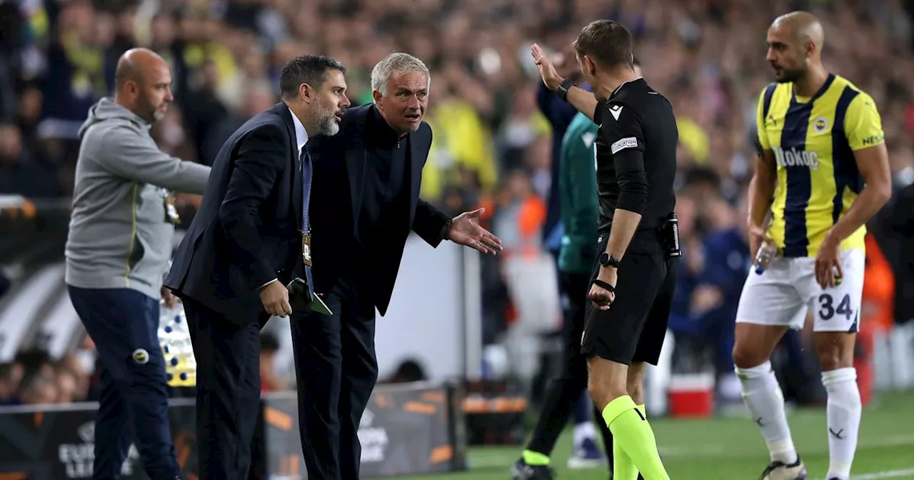 Jose Mourinho sent-off after furious touchline reaction to Man United decision