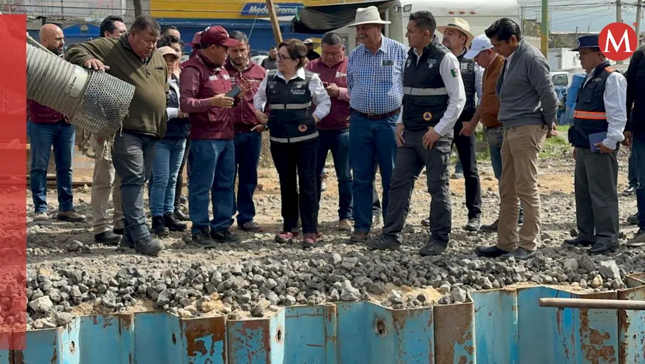 Autoridades federales supervisan cárcamos en Chalco; desaloja más de 30 millones de litros de agua negra