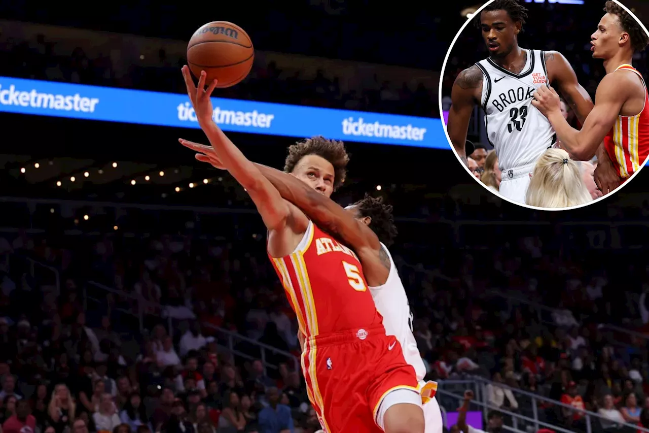 Nets' Nic Claxton ejected after clotheslining Hawks' Dyson Daniels in brutal foul