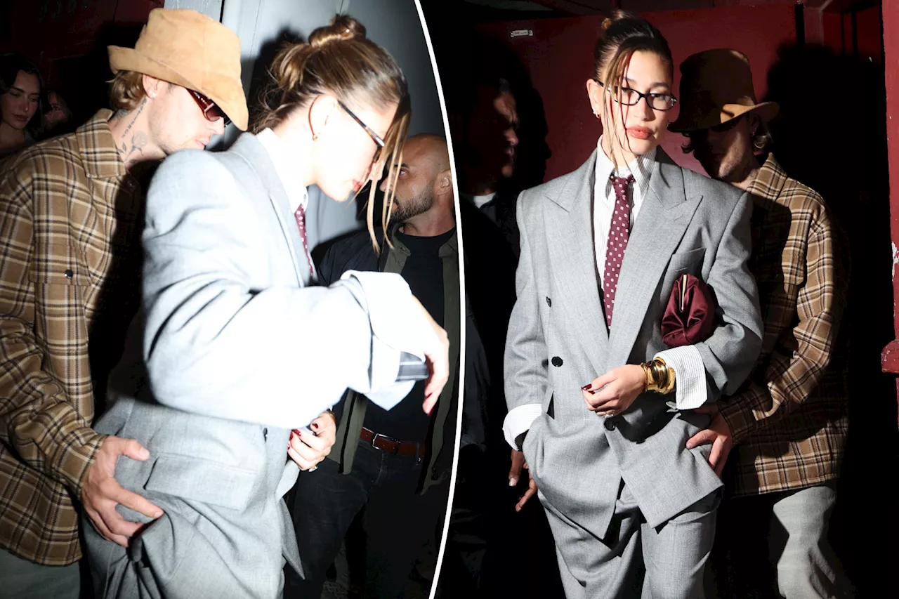Justin Bieber grabs Hailey's butt while exiting Rhode skincare event