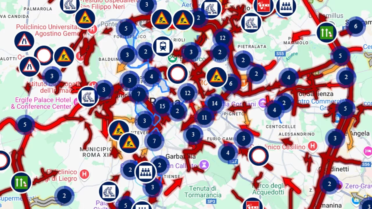 Maltempo, incidenti e cantieri: servono 32 minuti per fare 10 chilometri a Roma