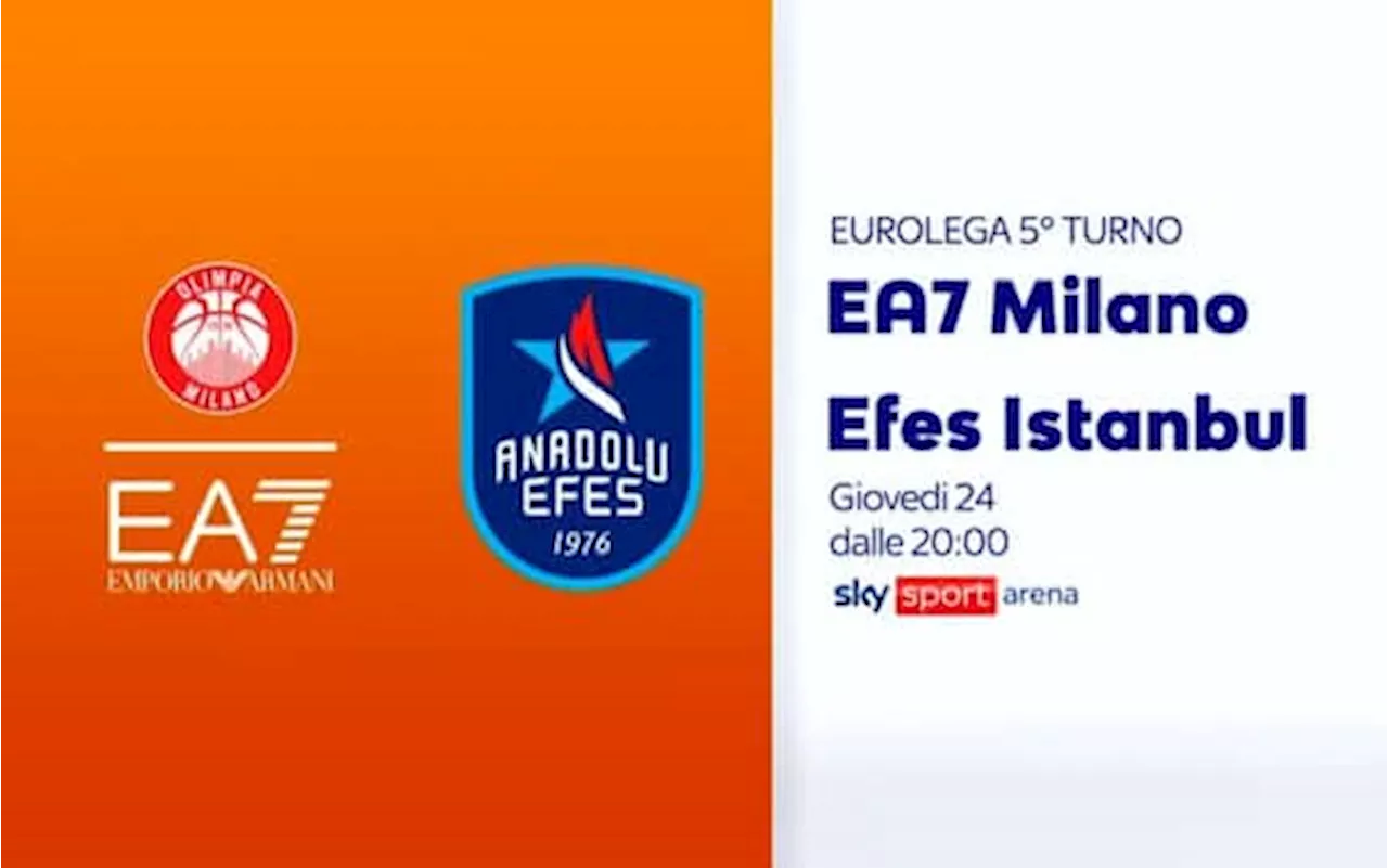 Olimpia Milano-Anadolu Efes in Eurolega: dove vedere la partita in tv e streaming