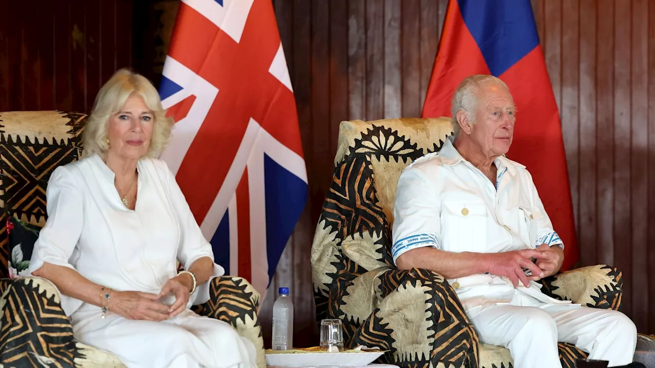 King Charles follows in late Queen’s footsteps sipping traditional Samoan drink while dressed to match ‘...