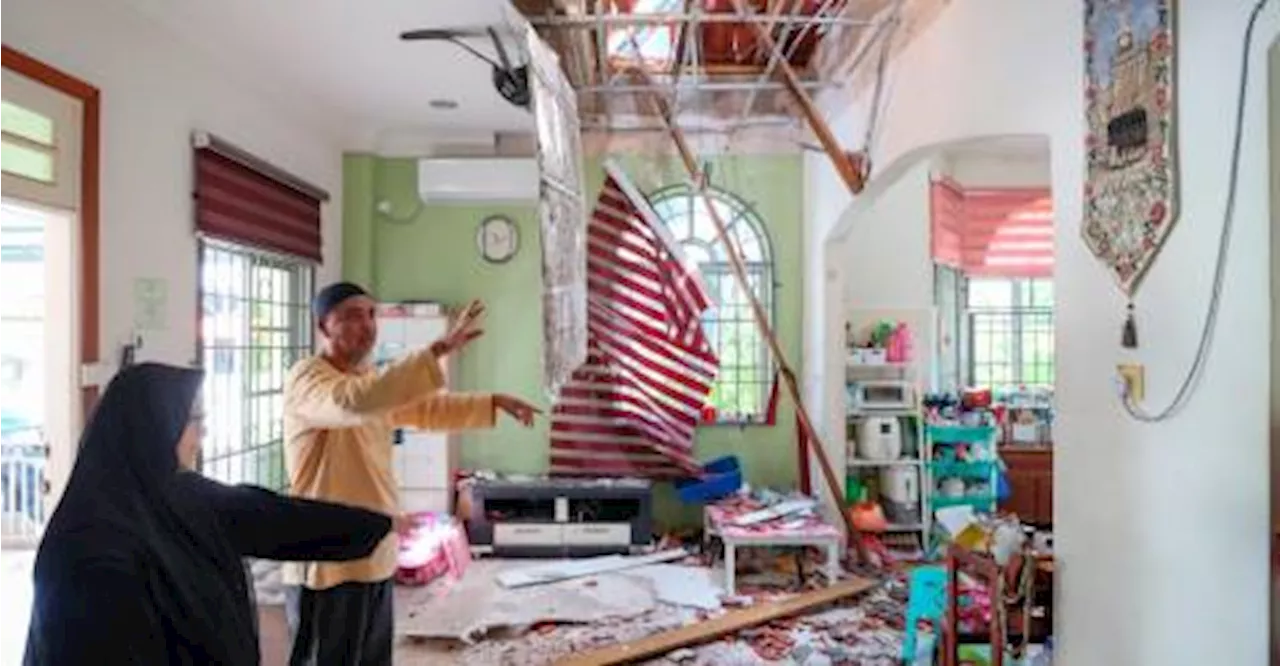 Narrow escape for elderly man as ceiling collapses during Chukai hailstorm