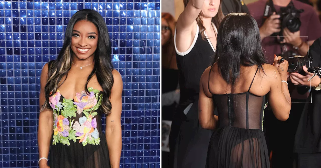 Simone Biles Gets Cheeky in Sheer Dress at Her Docuseries Premiere