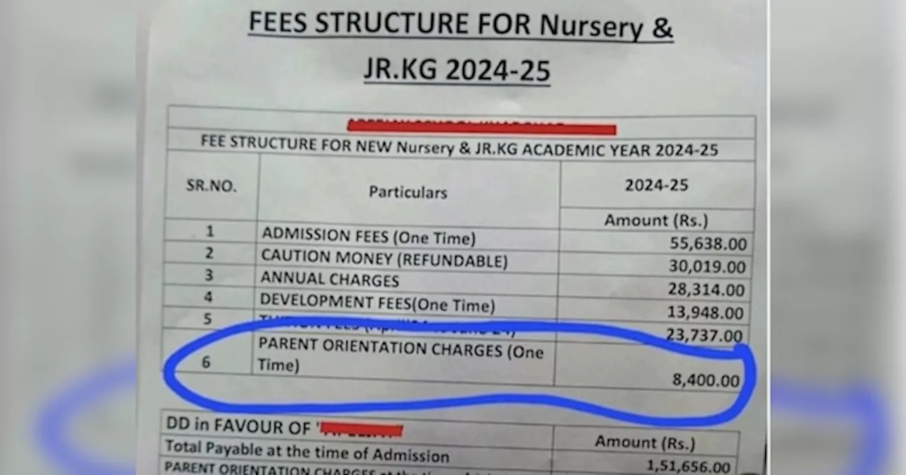 Viral: नर्सरी में साइंटिस्ट बना रहे... एडमिशन फीस 55,600, तो पेरेंट्स ओरिएंटेशन फीस ले रहे 8,400 रुपये