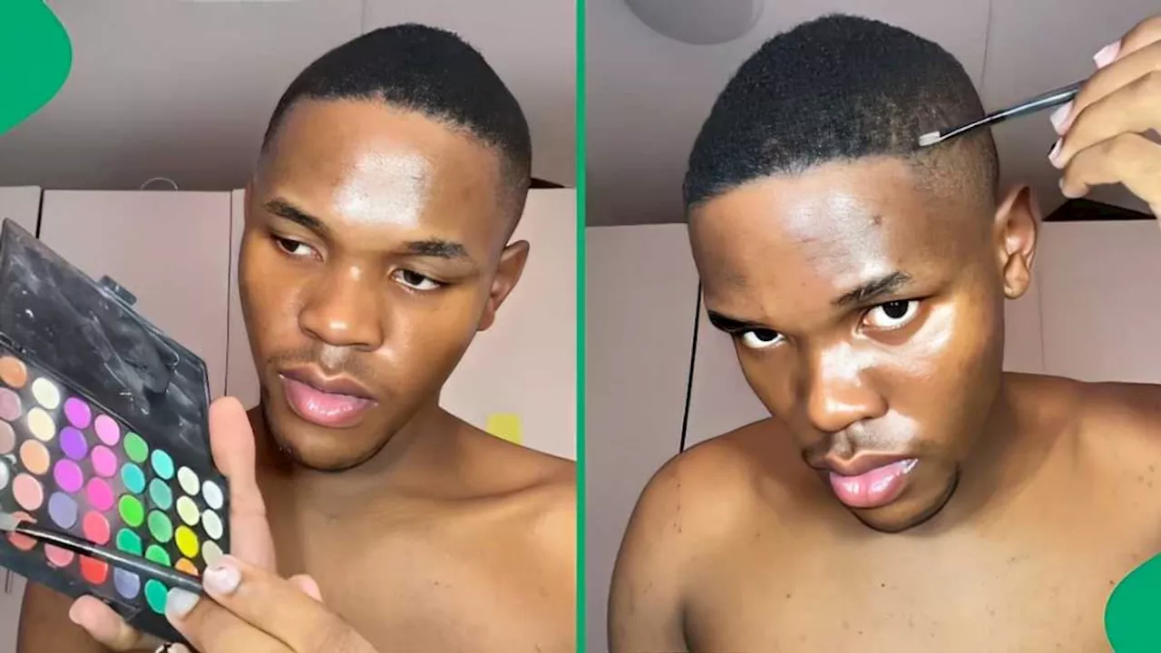 “My Man Needs This Skill”: SA Impressed With Gent Using Makeup to Prolong Fresh Haircut