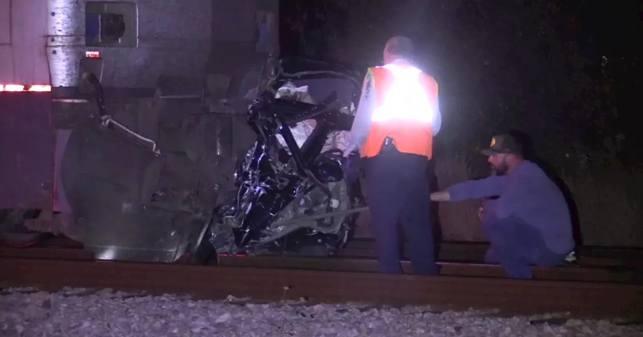 Amtrak train slams into car that ended up on tracks in north Chicago suburbs