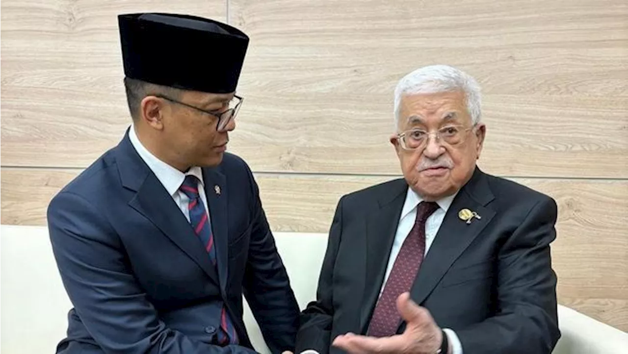 Sugiono Temui Presiden Palestina Mahmoud Abbas di Rusia, Bicara Begini