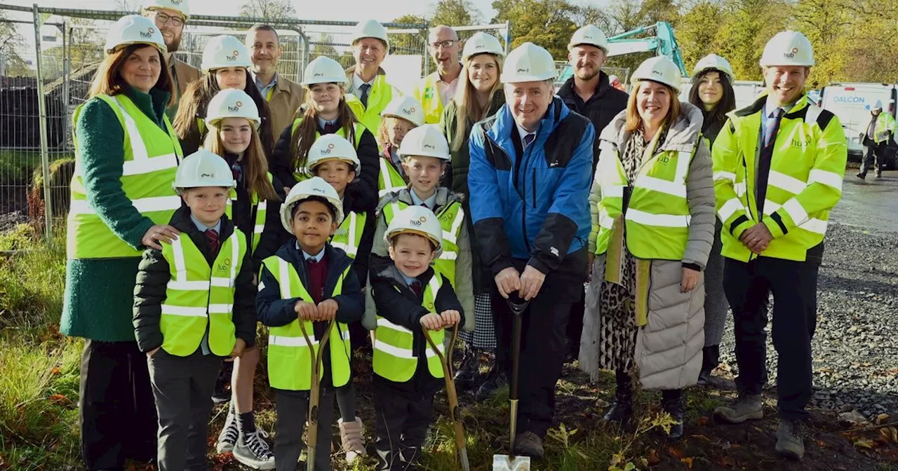 Pupils mark start of construction on new £16m community hub