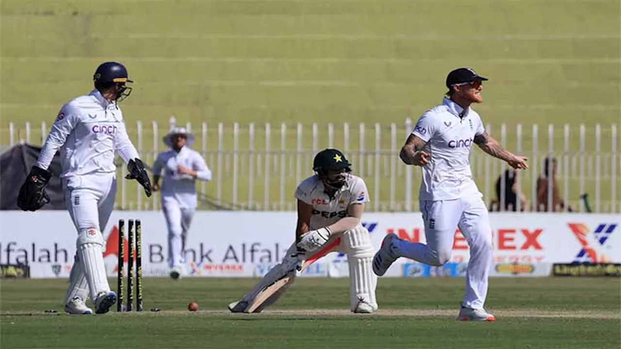 Saud Shakeel anchors Pakistan's innings with 107* at tea break