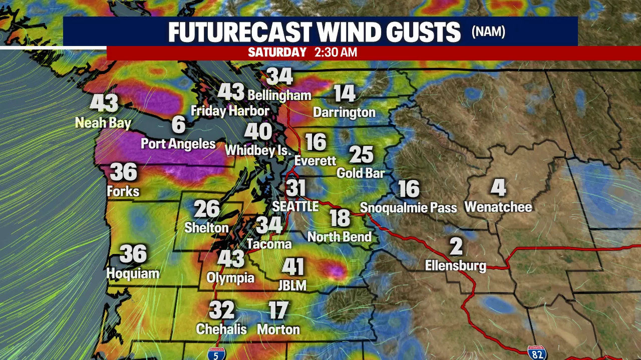 Seattle weather: Gusty wind, heavy rain at times this weekend