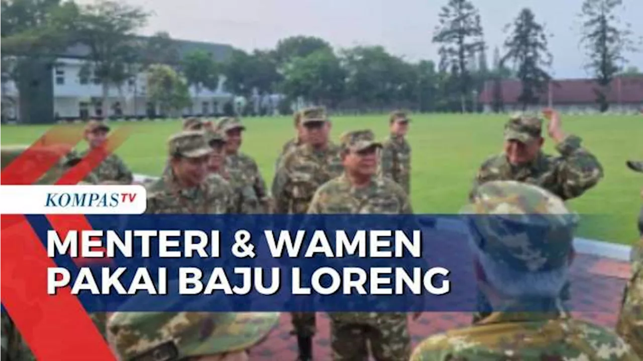 Potret Kabinet Merah Putih Pakai Baju Loreng saat Pembelakan Menteri di Akmil Magelang