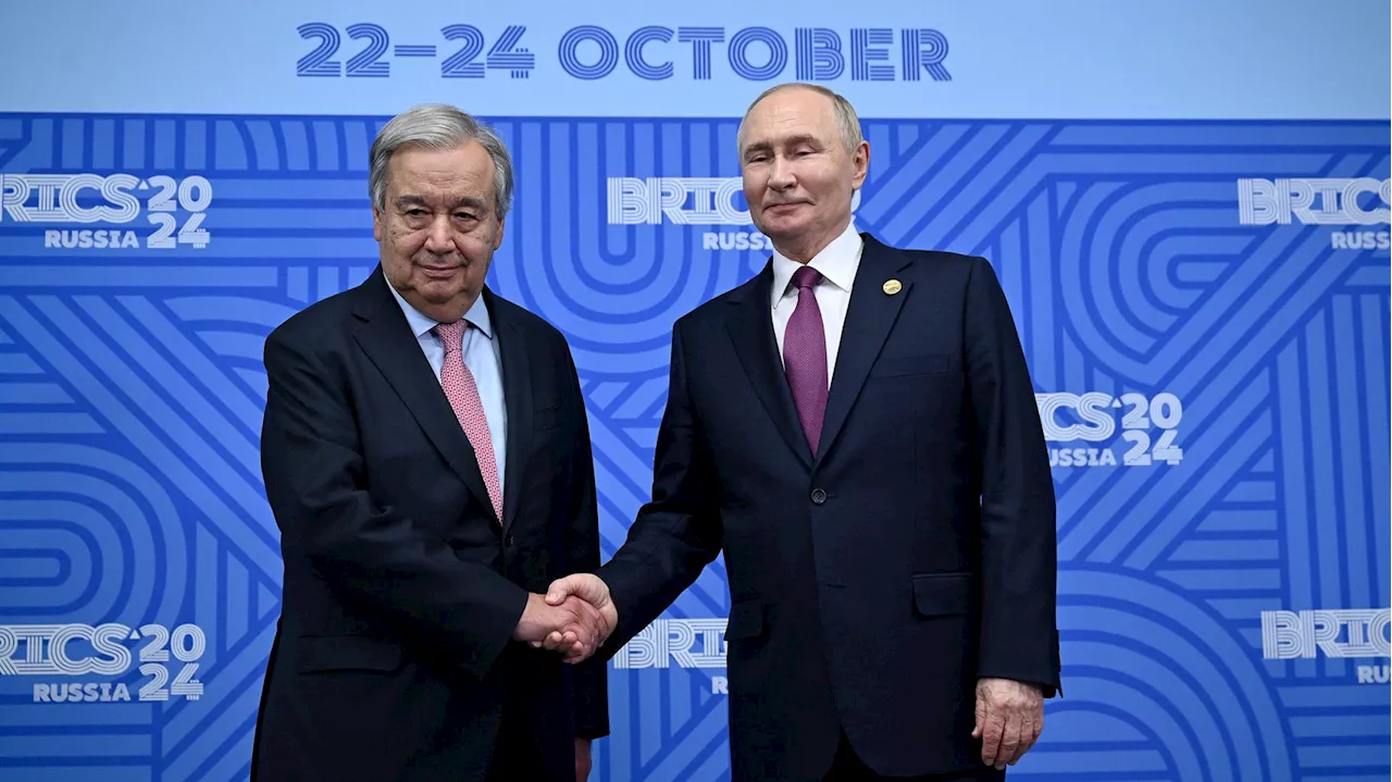 Vladimir Poutine et le patron de l’ONU Antonio Guterres se serrent la main, et ça n’a pas plu à la veuve d’Alexeï Navalny