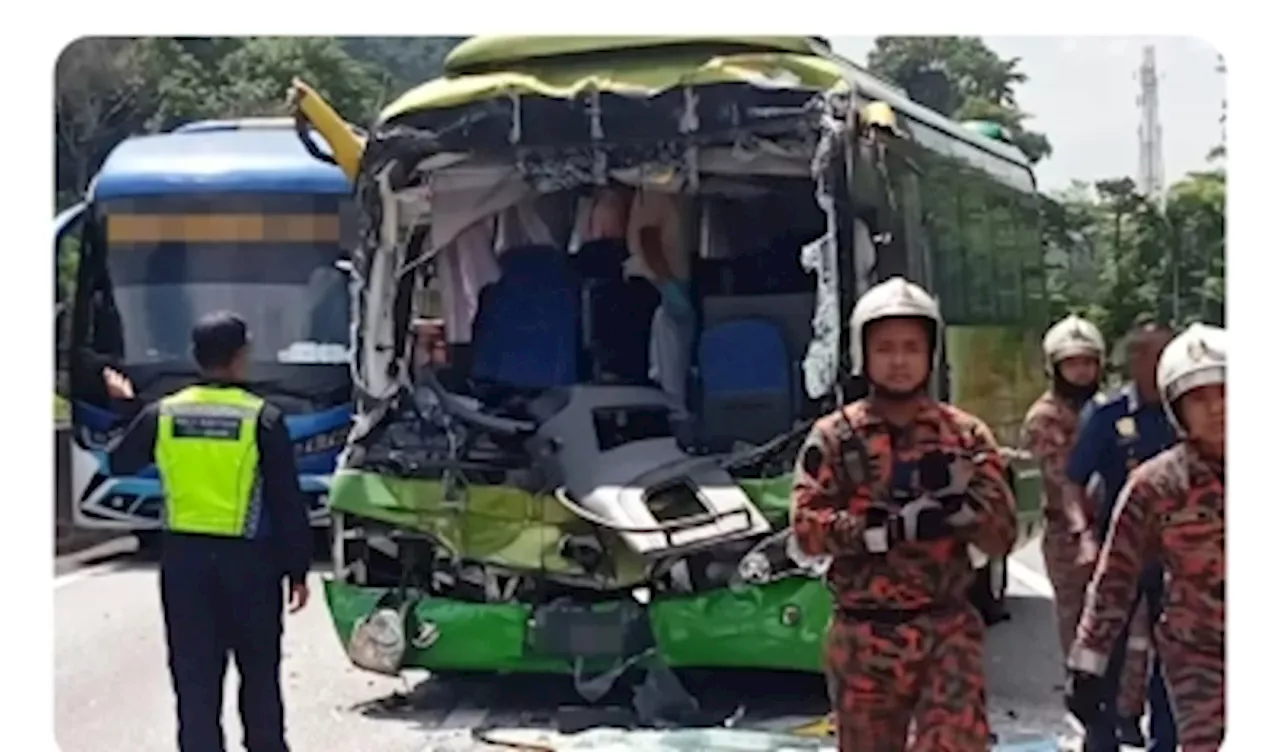 Tour bus rear-ends trailer on North-South Expressway, injuring 11 Japanese visitors