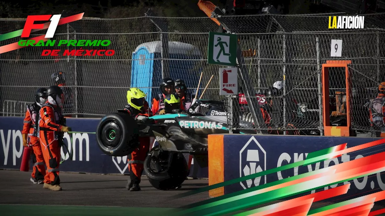 George Russell sufre aparatoso choque en la práctica 2 del GP de México y causa una nueva bandera roja