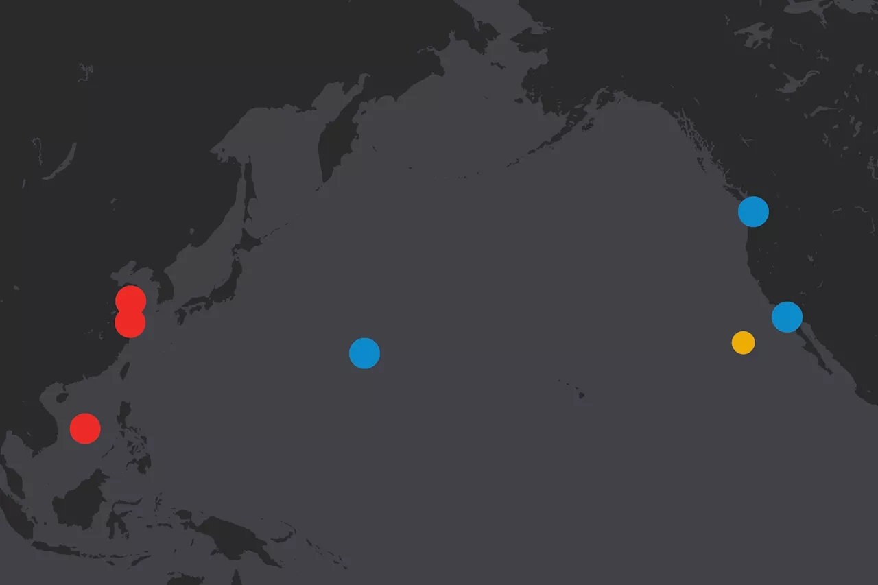 Map Shows US and China's Aircraft Carriers in Pacific This Week