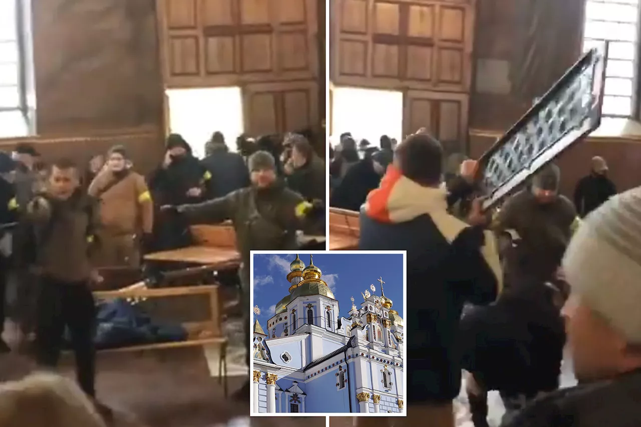 Pro-Putin priests brawl with clerics backing Kyiv over control of Ukraine's largest cathedral