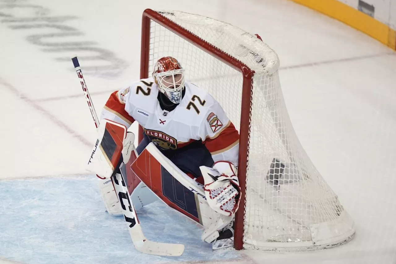 Panthers beat Rangers 3-1 as Bobrovsky reaches career milestone