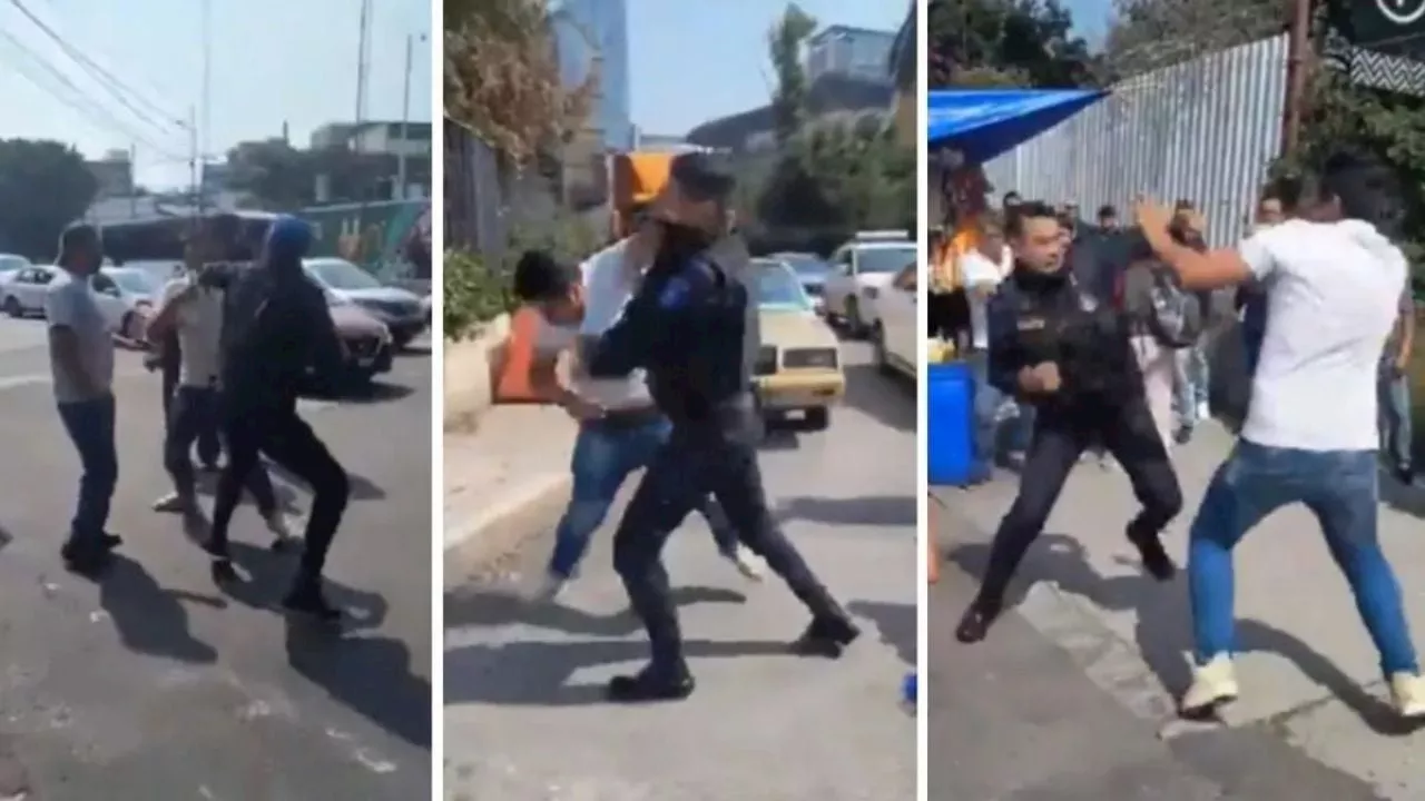 Policía y comerciante protagonizan pelea en la CDMX; SSC ya investiga lo ocurrido (Video)