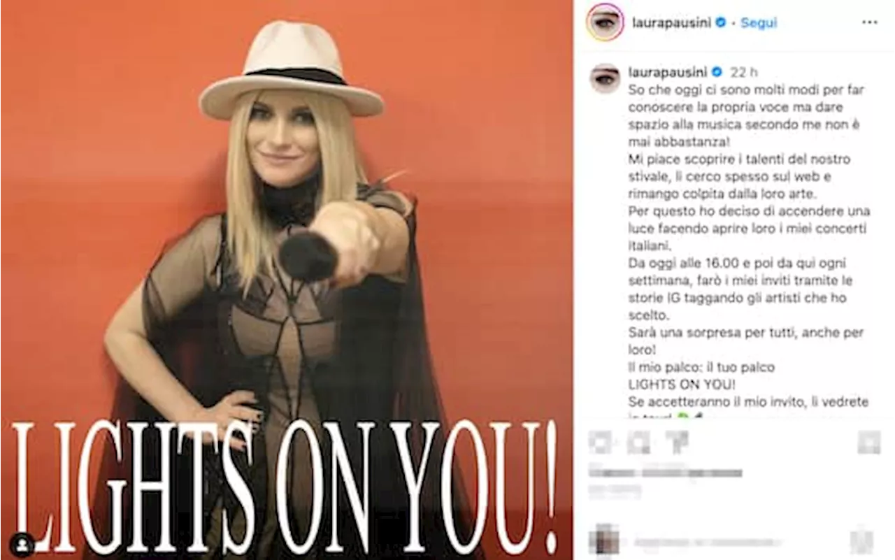 Laura Pausini sceglie giovani artisti su Instagram per aprire i suoi live