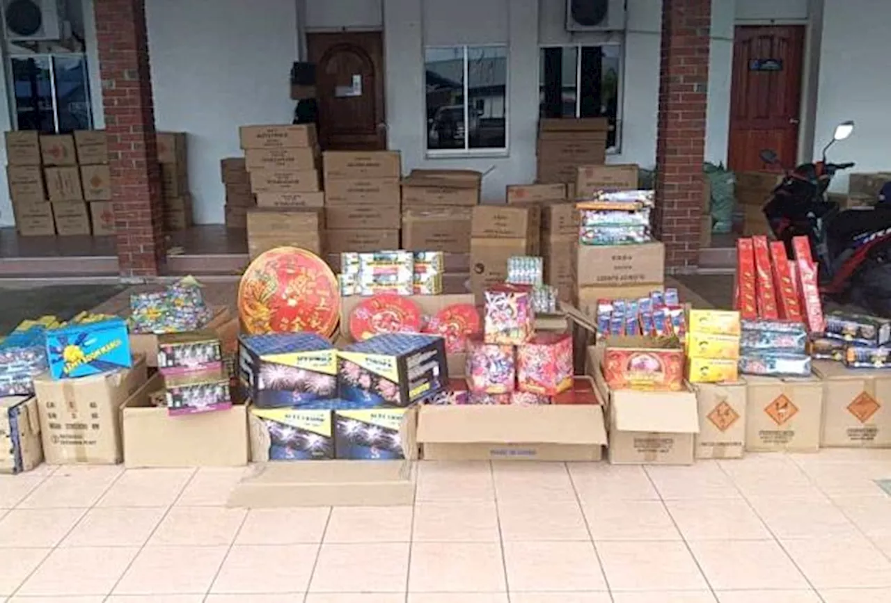 Marine cops seize fireworks worth RM1mil from KK house