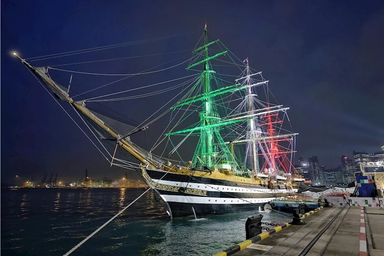 Italian Navy tall ship in Singapore as part of world cruise