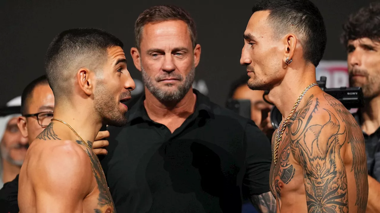 Max Holloway doesn’t move an inch during Ilia Topuria UFC 308 face-off that will give you goosebumps...