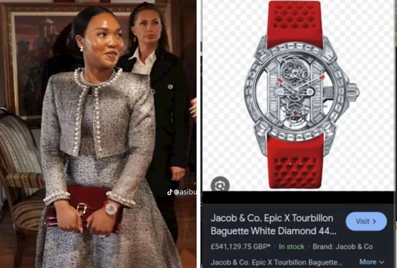 Precious time: Nomcebo Zuma flaunts R3.9m watch on first state trip with King Mswati