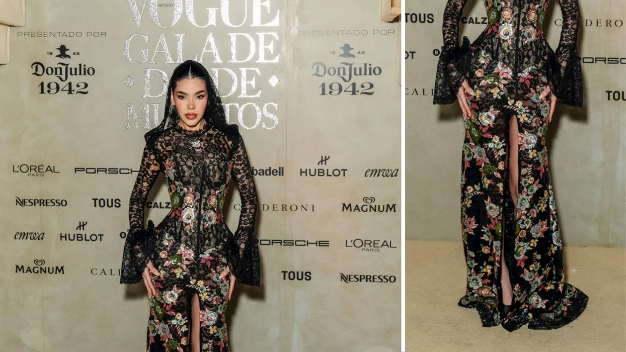 Kenia Os apuesta por el vestido más elegante y atrevido en la Gala Día de Muertos Vogue 2024