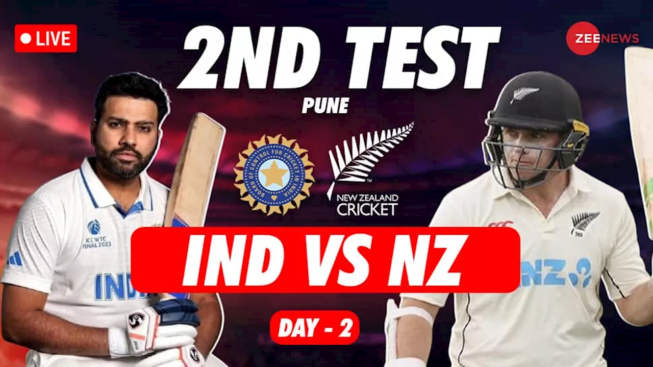 IND Vs NZ Live Cricket Score and Updates 2nd Test Day 2: Ashwin Strikes NZ Two Do