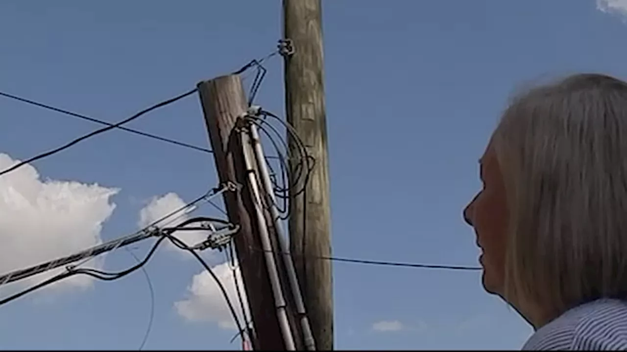 CenterPoint pole leaning hazardously in Spring neighborhood since Beryl finally fixed months later