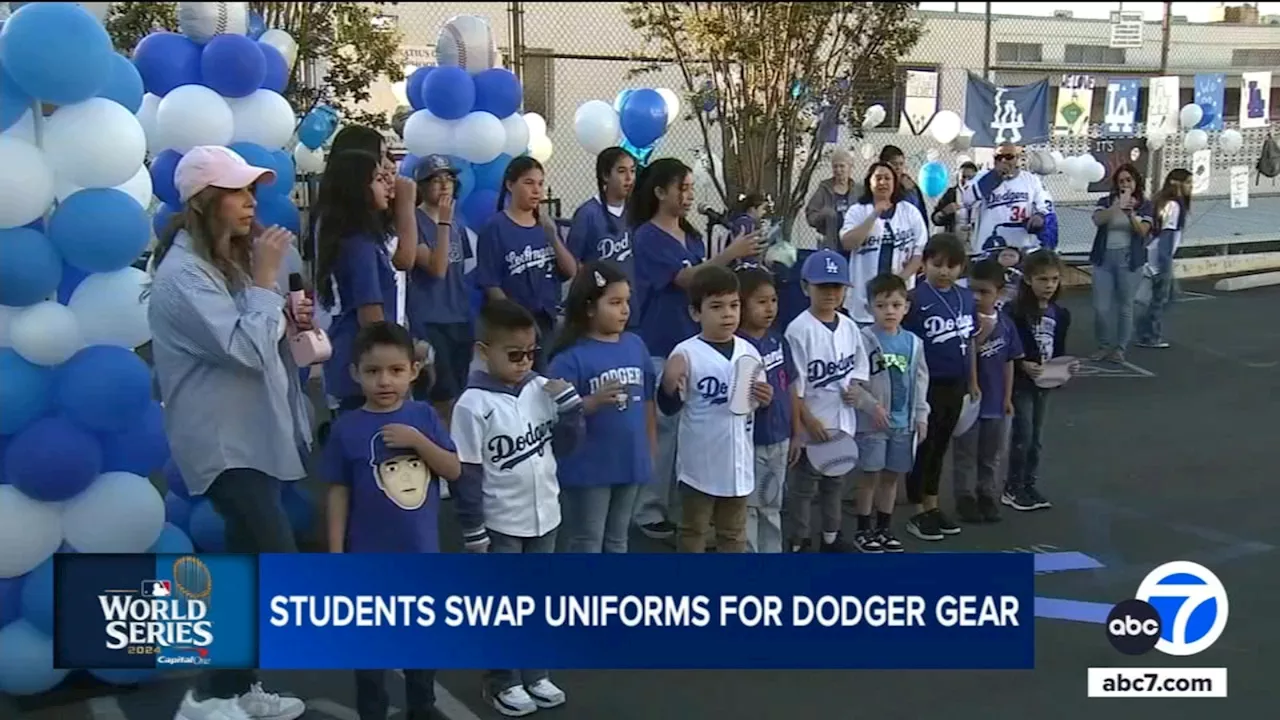 Highland Park students ditch their uniforms to show off their Dodger pride