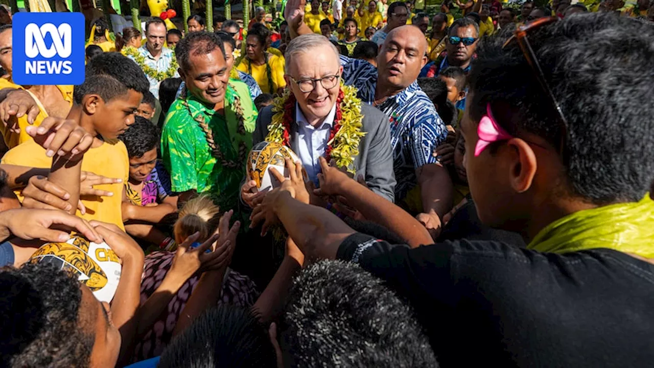 Albanese welcomed by Samoa villagers before celebrating Pacific police initiative, as CHOGM meeting wraps up