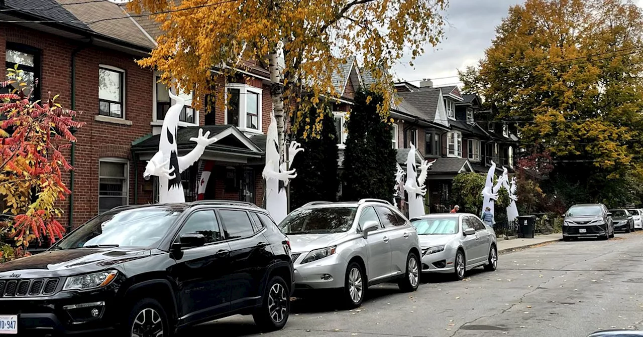 Toronto street has been overtaken by 12-foot tall inflatable ghosts