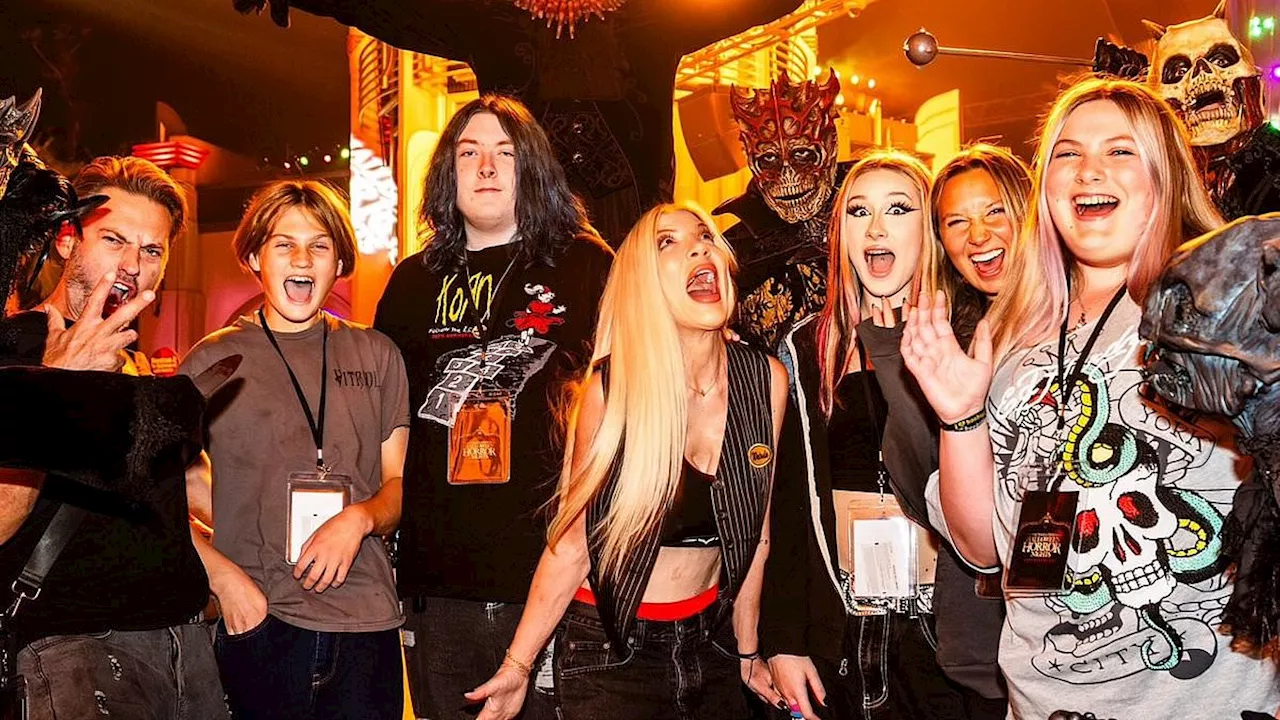 Tori Spelling and her kids enjoy annual outing to Universal Studios' Halloween Horror Nights