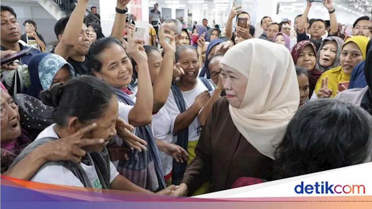 Khofifah Blusukan ke Pasar hingga Gelar Cek Kesehatan Gratis di Ponorogo