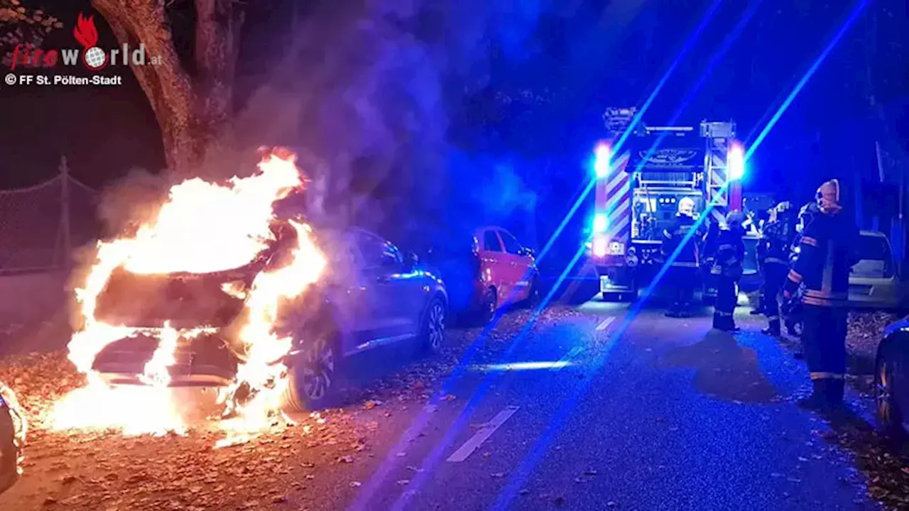 Nö: Eine Nacht mit zwei Fahrzeugbränden in St. Pölten