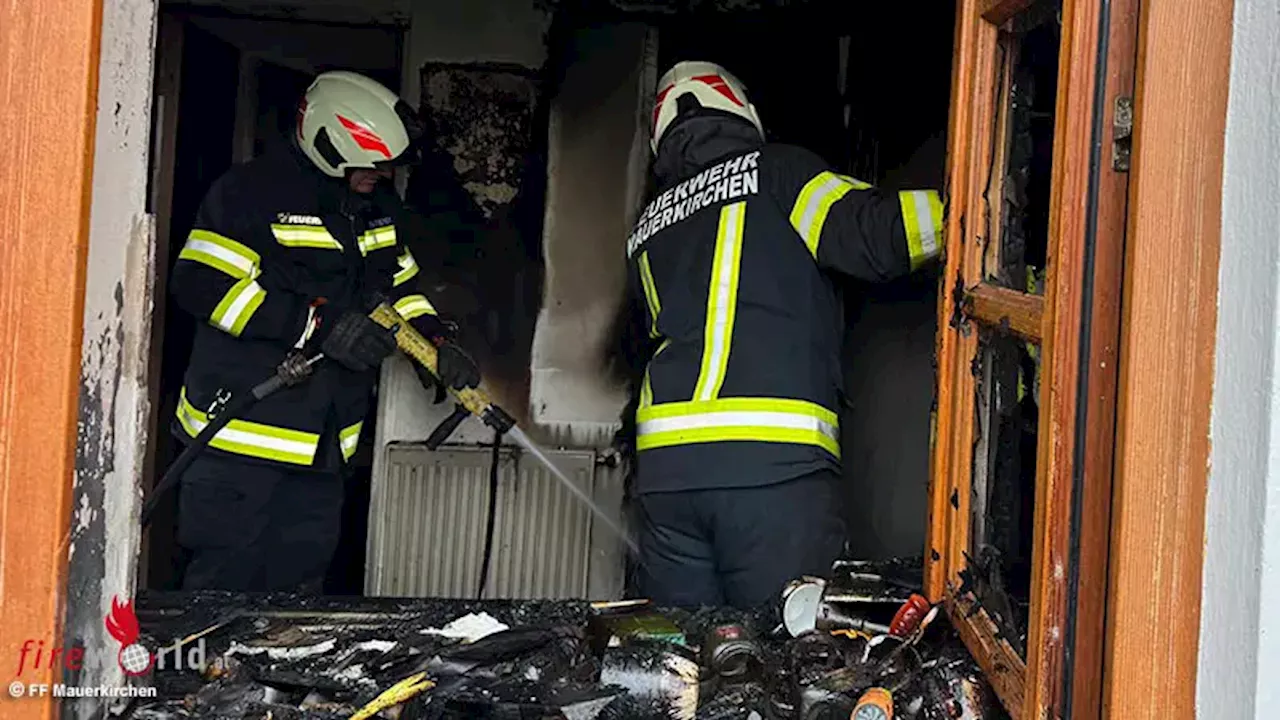 Oö: Ausgedehnter Wohnungsbrand in Siedling in Mauerkirchen