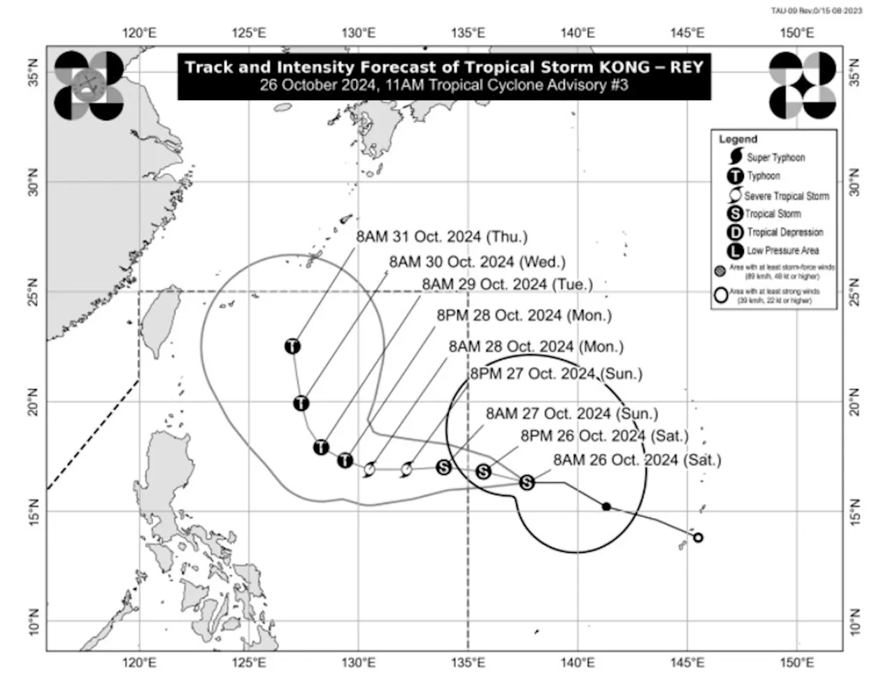 PAGASA: Storm on track to enter PAR, may become typhoon on Monday