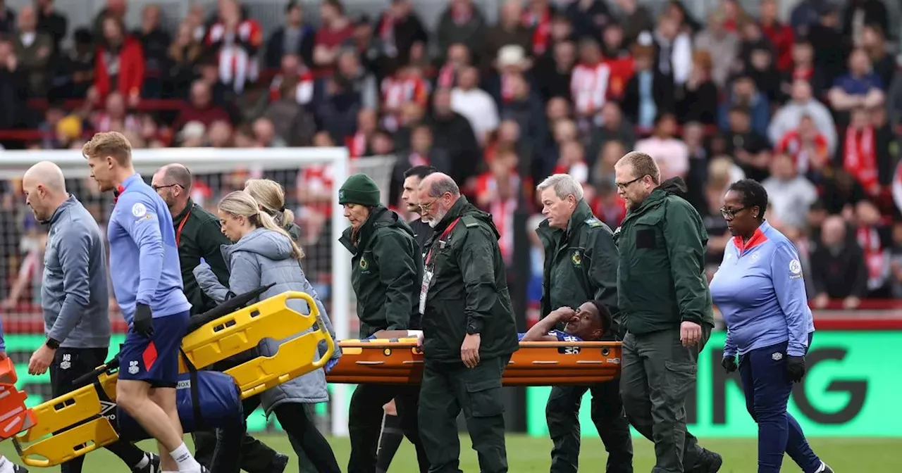 Concern for Chiedozie Ogbene after forward is stretchered off against Brentford