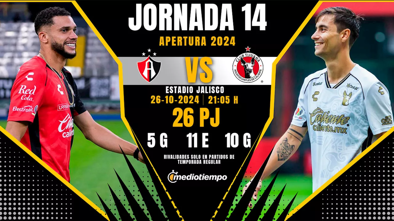 Atlas vs. Tijuana: ¿A qué HORA y dónde VER partido EN VIVO de Liga MX 2024?