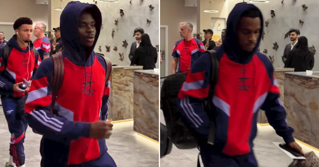 Bukayo Saka and Jurrien Timber spotted with Arsenal squad before Liverpool