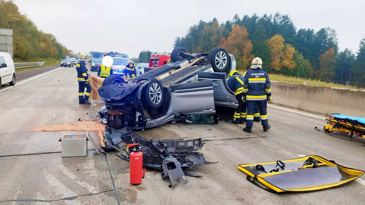 Vier Verletzte nach Verkehrsunfall auf der A1