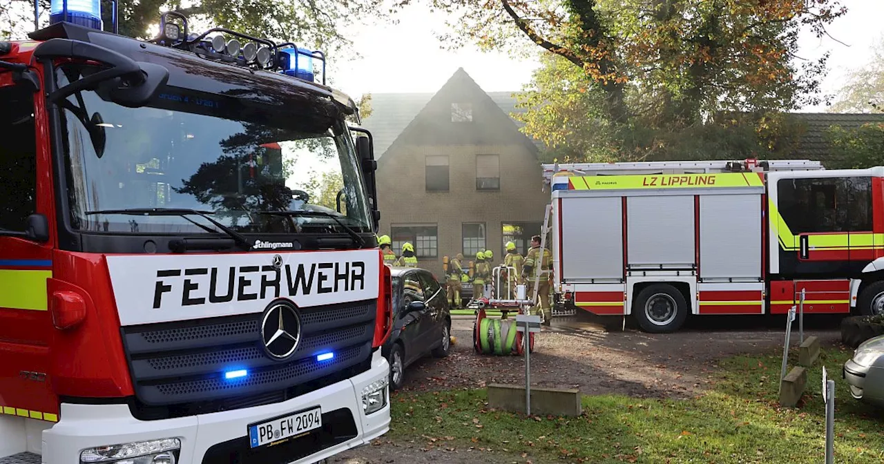 Drei Verletzte bei Brand neben dem Delbrücker Tierpark Nadermann