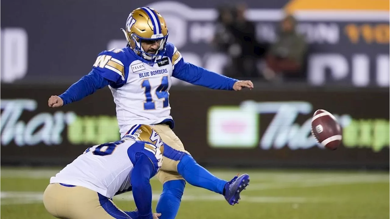 Castillo kicks long field goal on final play as Blue Bombers beat Alouettes to clinch West