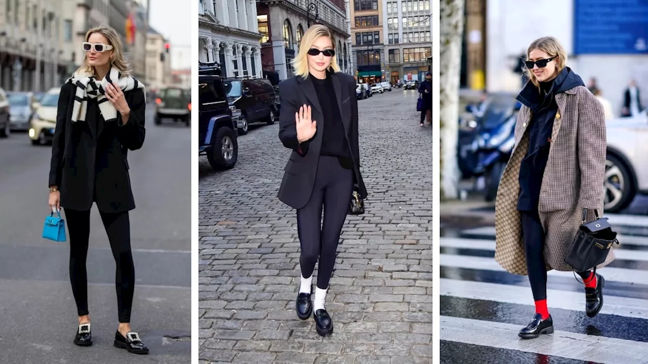 7 ideas para llevar leggings con mocasines en Otoño-Invierno 2024