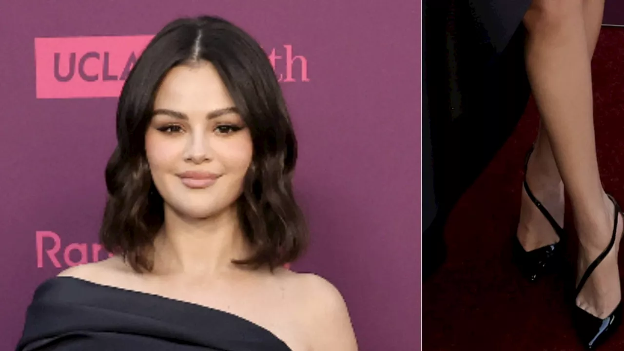 Selena Gomez lleva los zapatos de tacón más elegantes con vestido negro