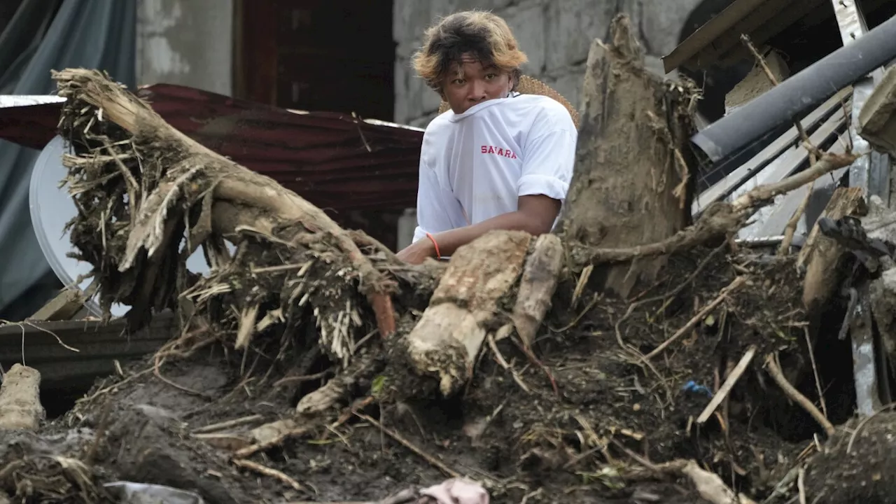 A Philippine town in the shadow of a volcano is buried in landslides it wasn't prepared for